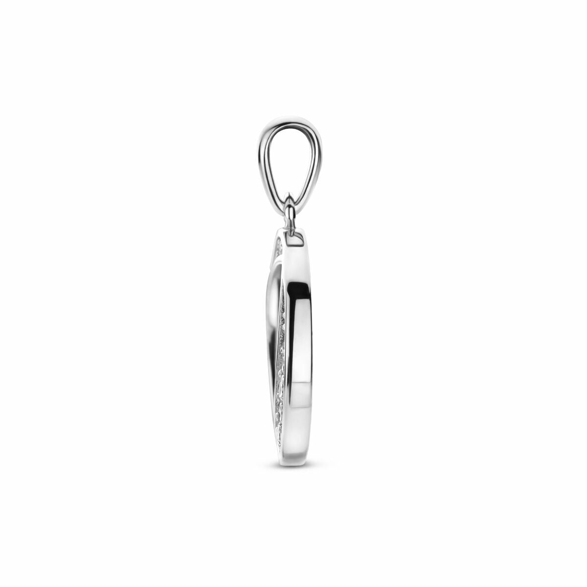 Colgante de plata con entorno de circonitas – plata 925 rodiada 23 mm