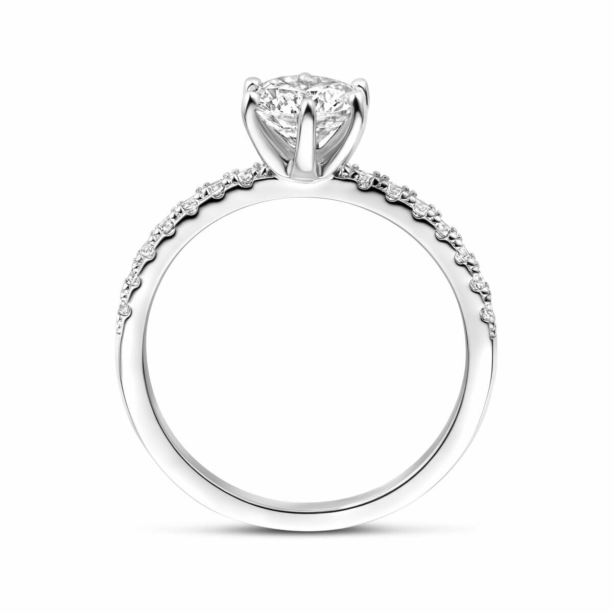 Anillo de mujer de plata con circonitas – plata 925 rodiada