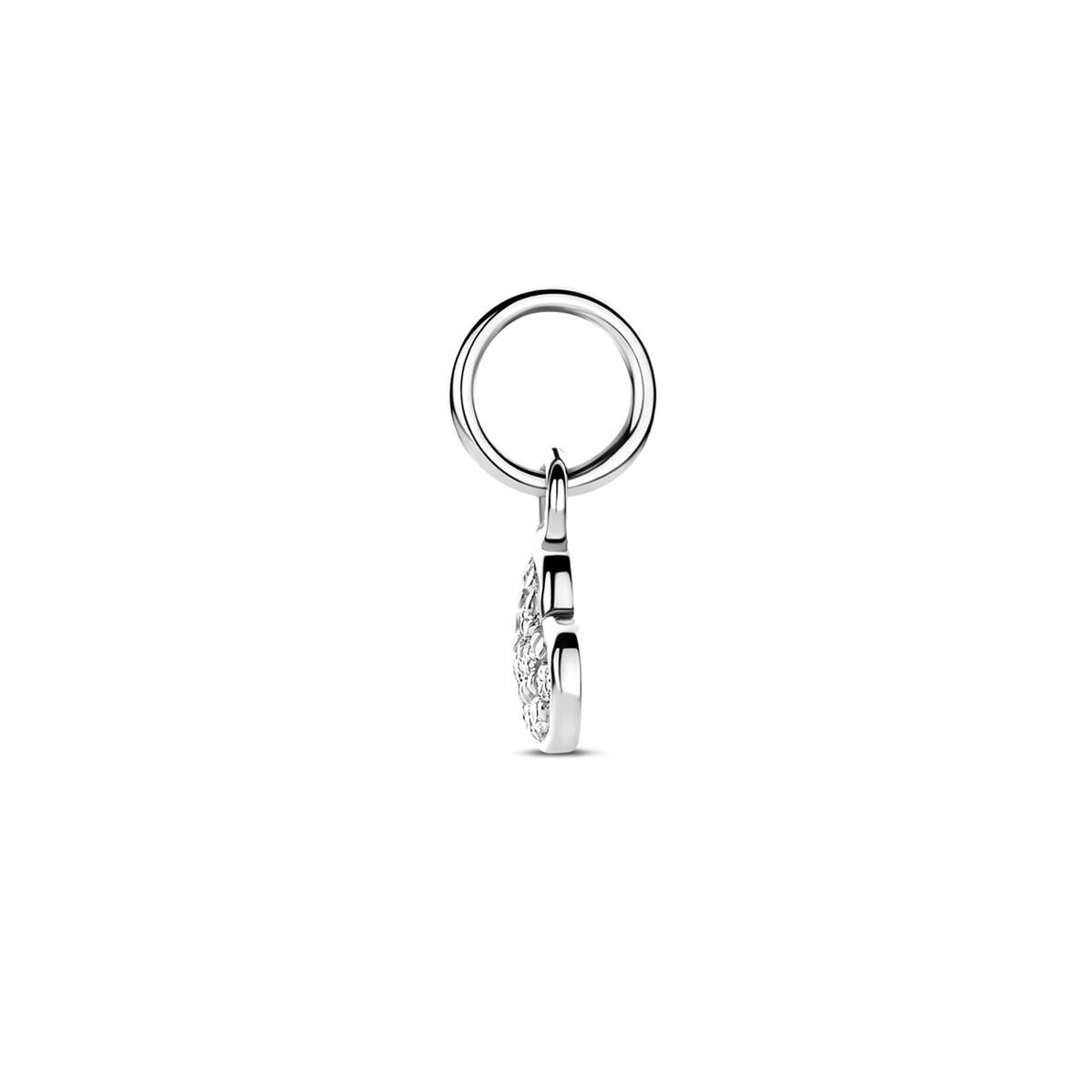 Colgante de corazones de plata con circonitas 12 mm
