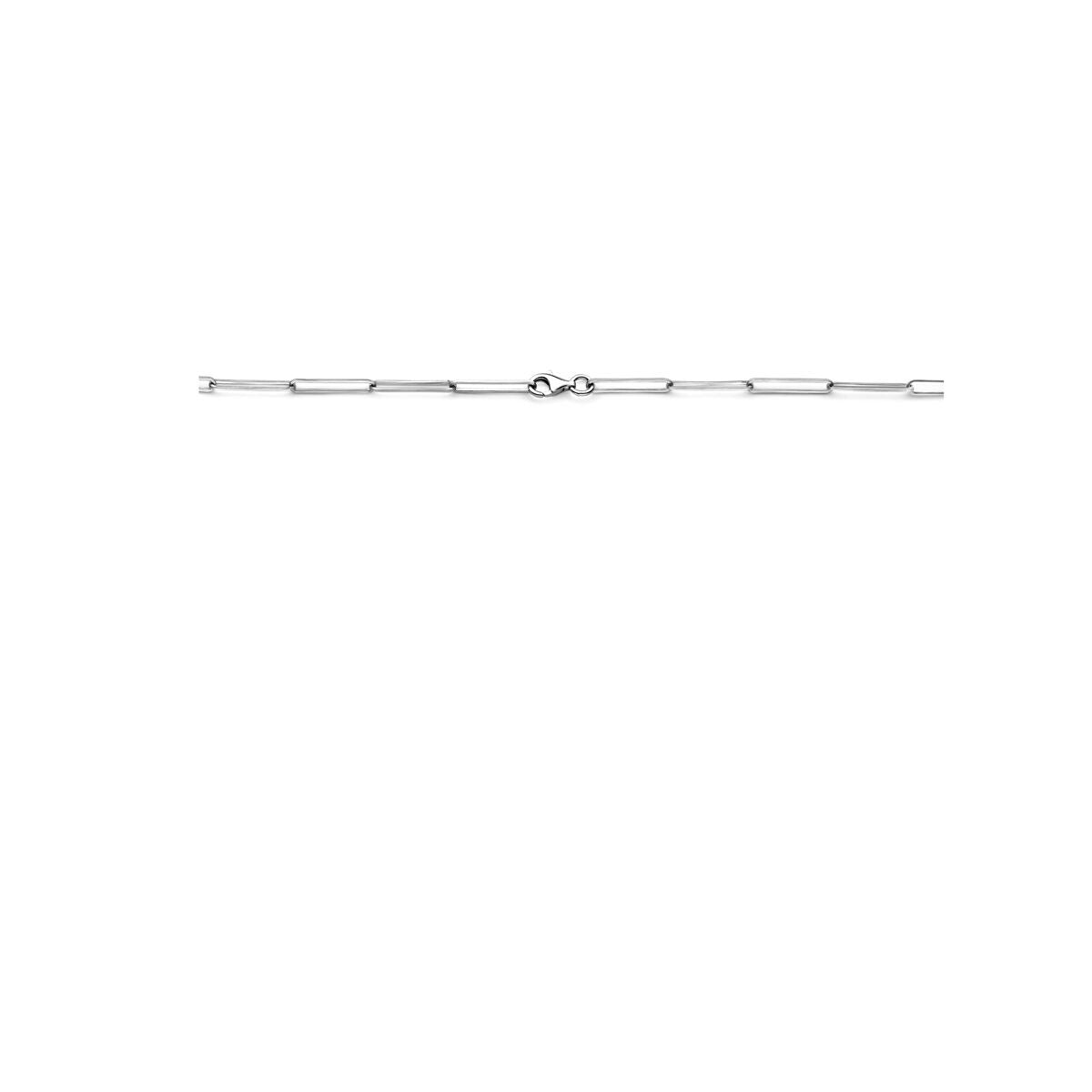 Collar de ancla de plata rodiada 45cm 3,6 mm