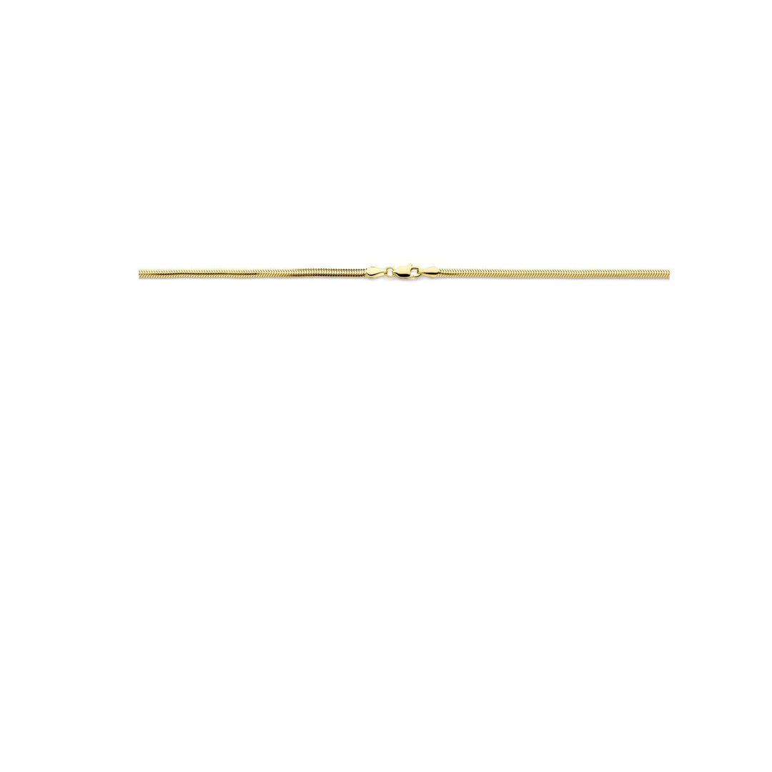 14k geelgouden collier – platte bolschakel