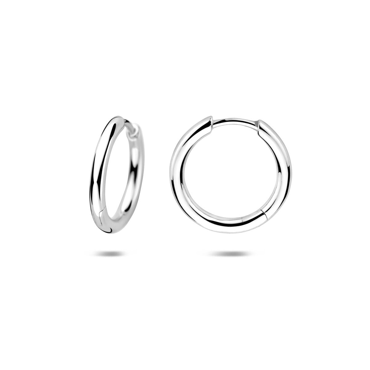 Aros de mujer de plata rodiada – grosor del tubo 2 mm