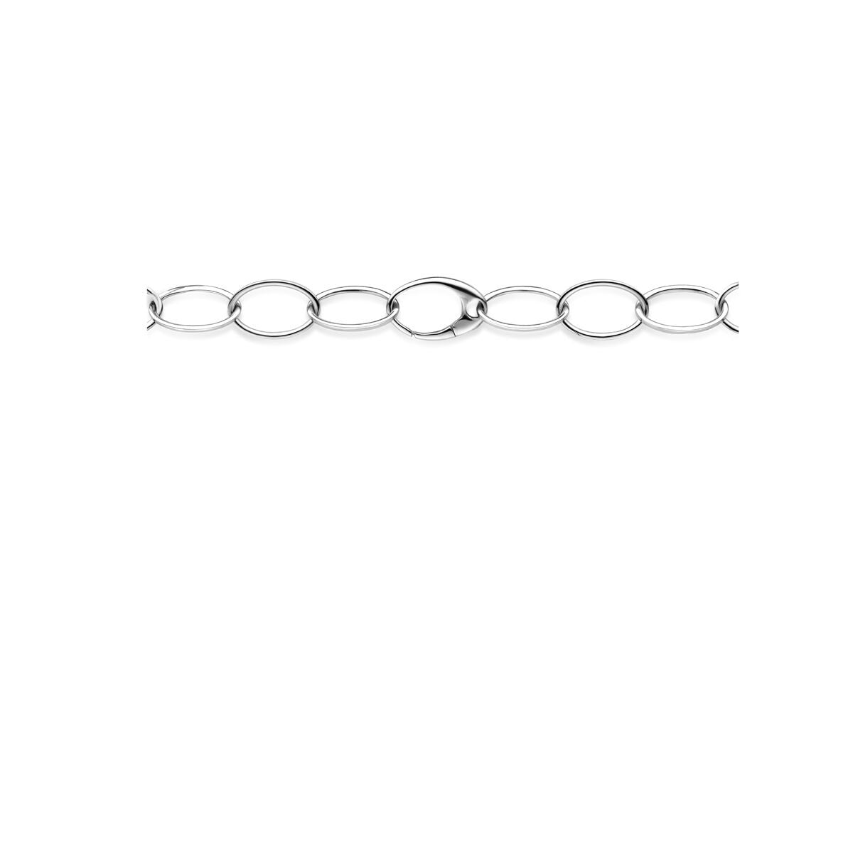 Pulsera de mujer de plata rodiada con eslabones de ancla - 16 mm 45 cm