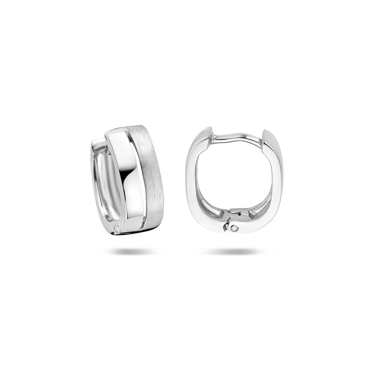 aros planos pulidos/mate de plata rodiada