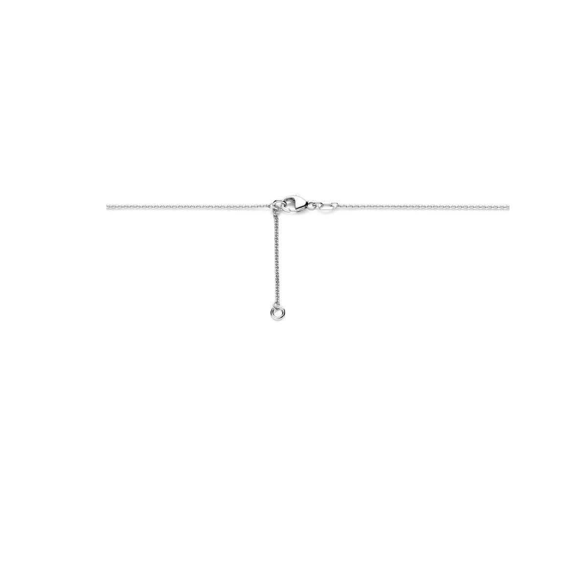 Collar de plata con circonitas – detalle en forma de corazón 42 - 45 cm
