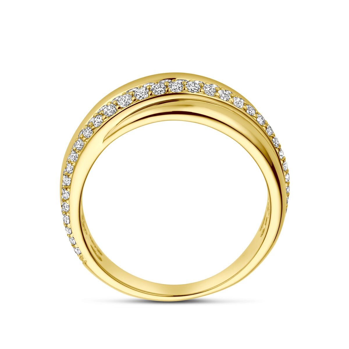 Anillo de oro con diamante 14k de mujer – brillante tallado 0.71ct si