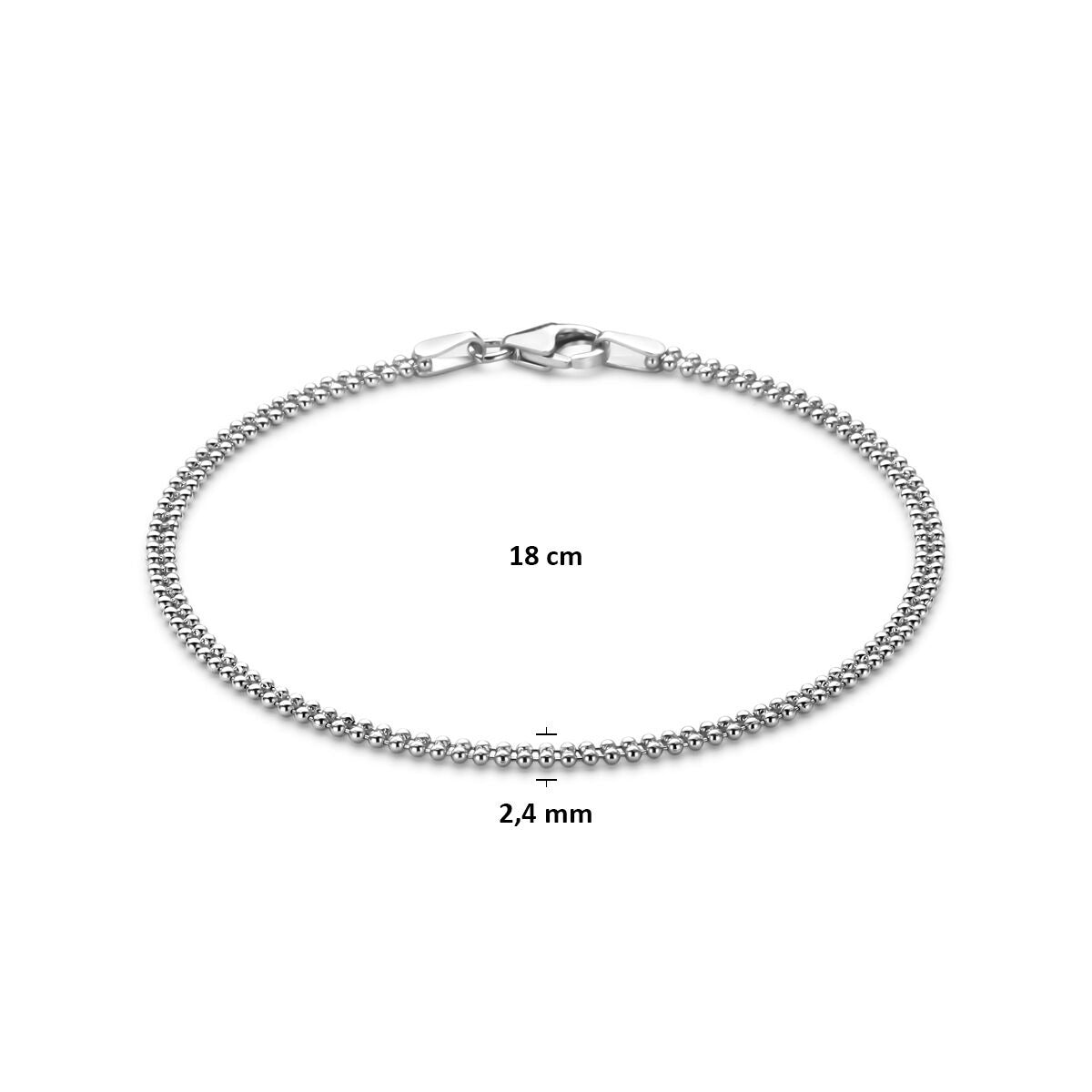 Pulsera de plata de mujer 18 cm 2,4 mm