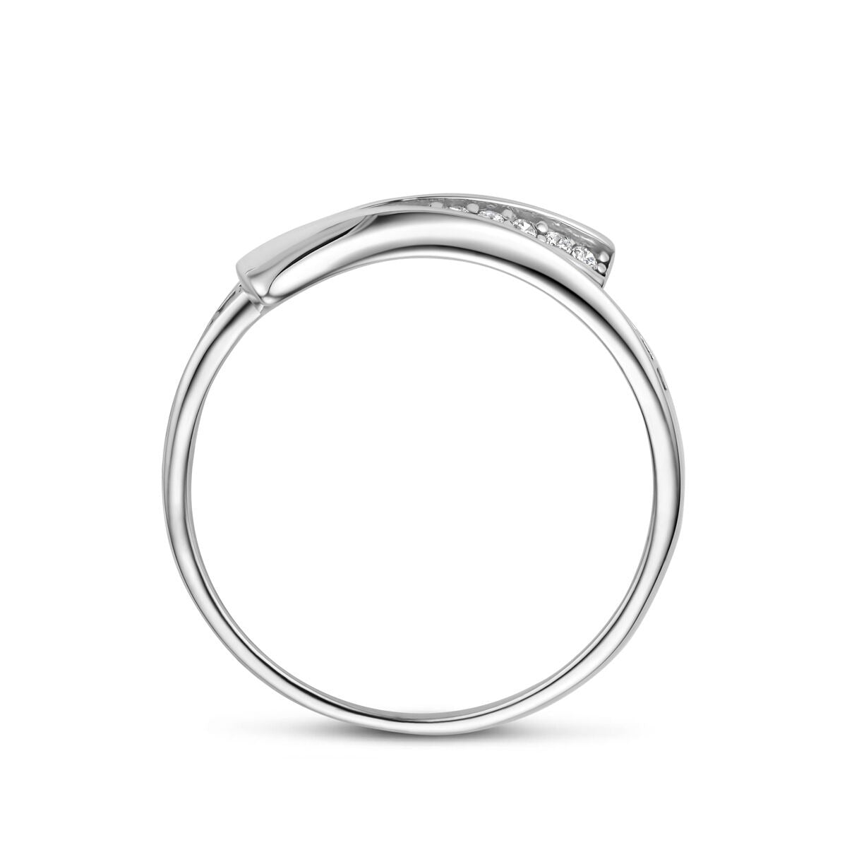 anillo de zircón en plata rodiada