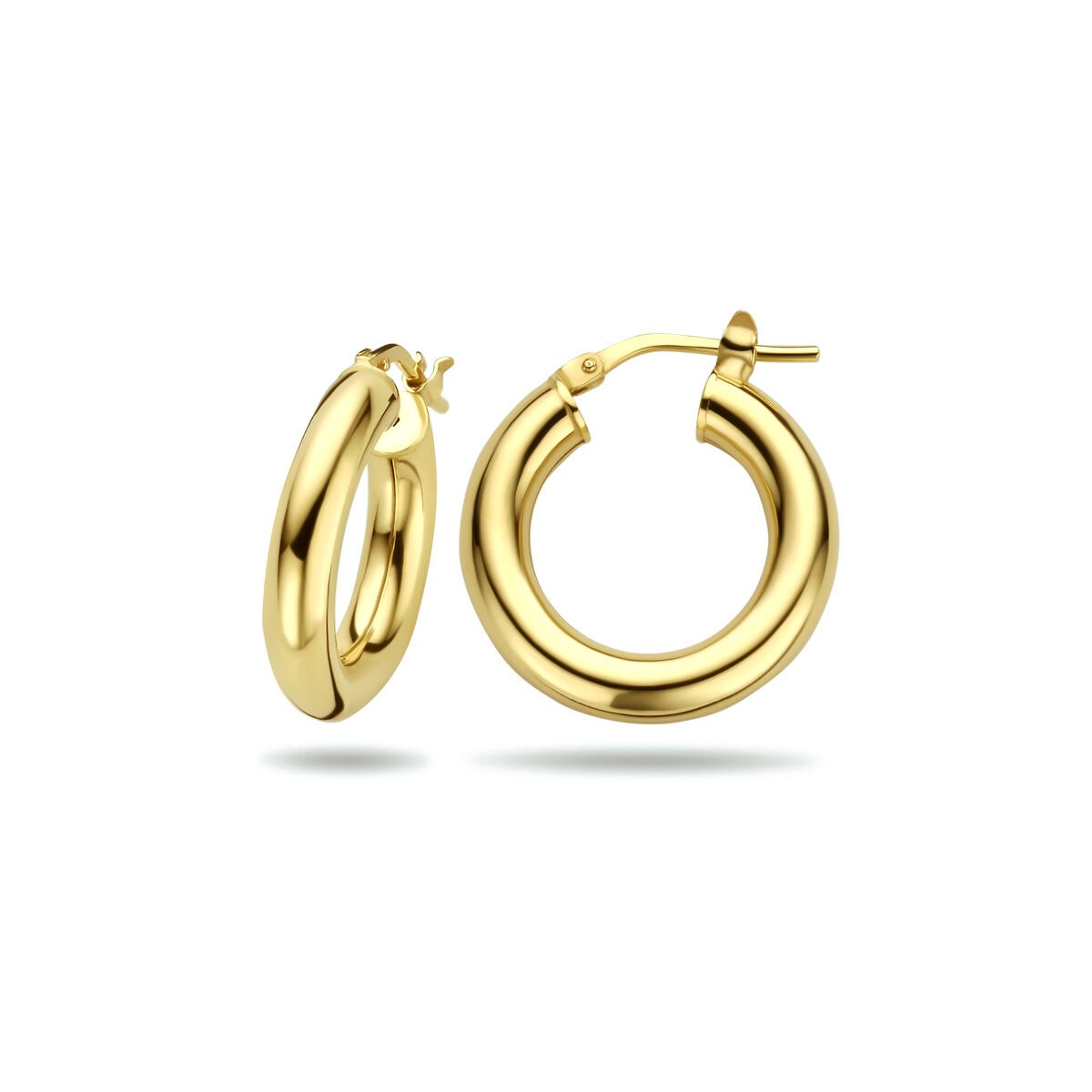 Aros chapados en oro de plata color oro 4mm