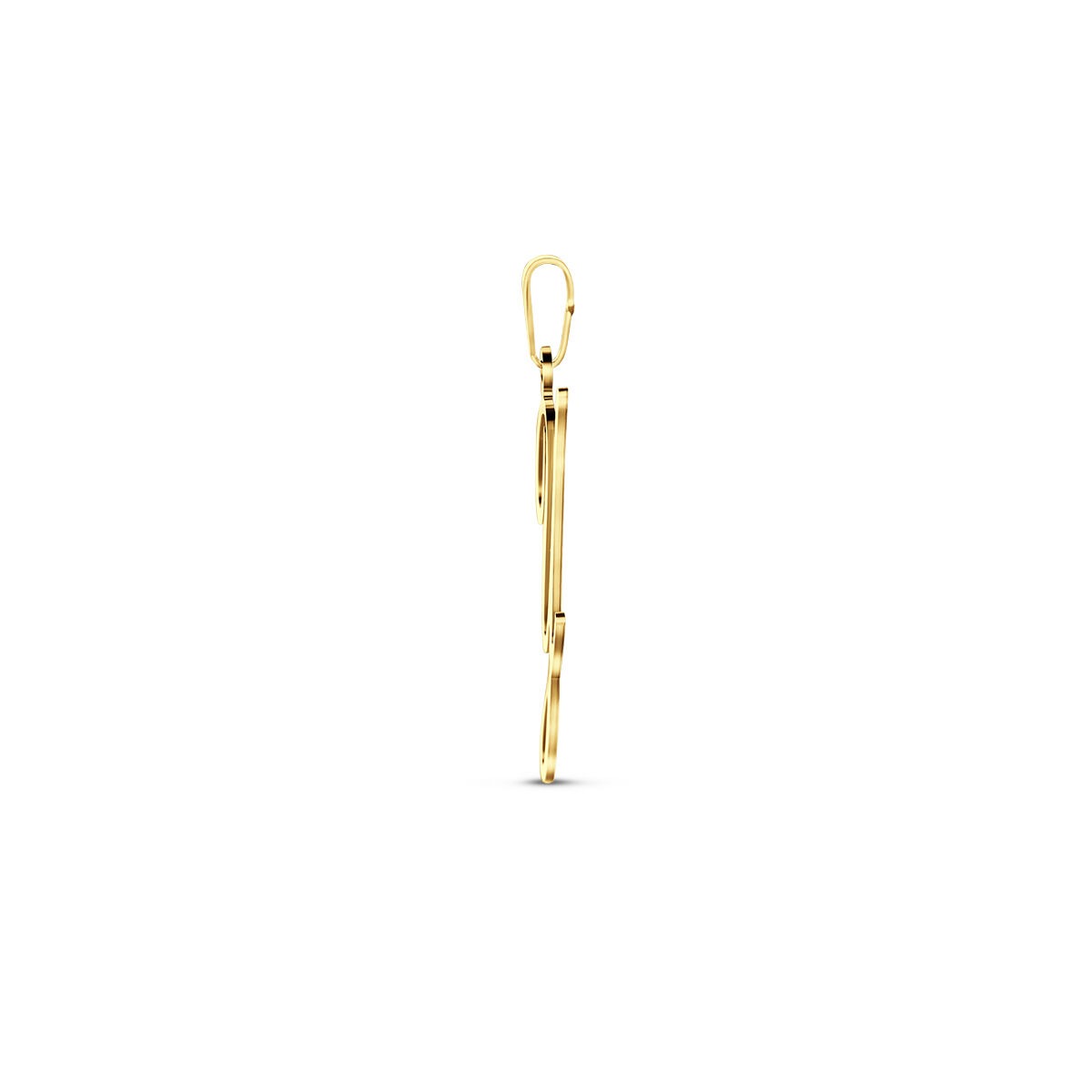 colgante en forma de letra de oro amarillo 14k
