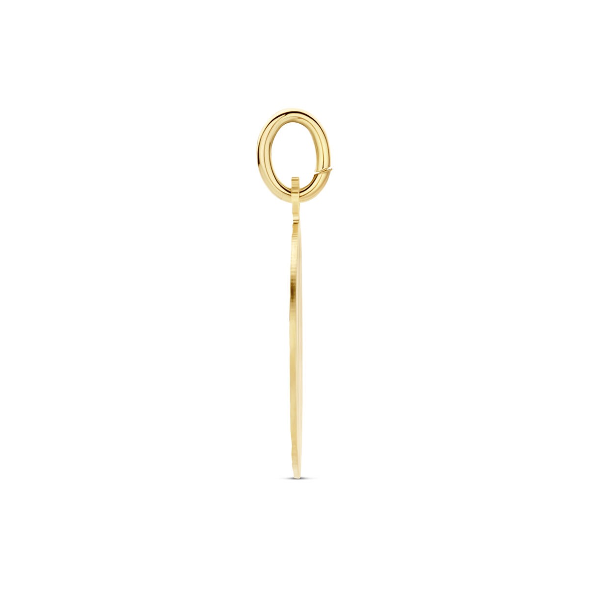 colgante redondo de oro de 9 quilates con grabado