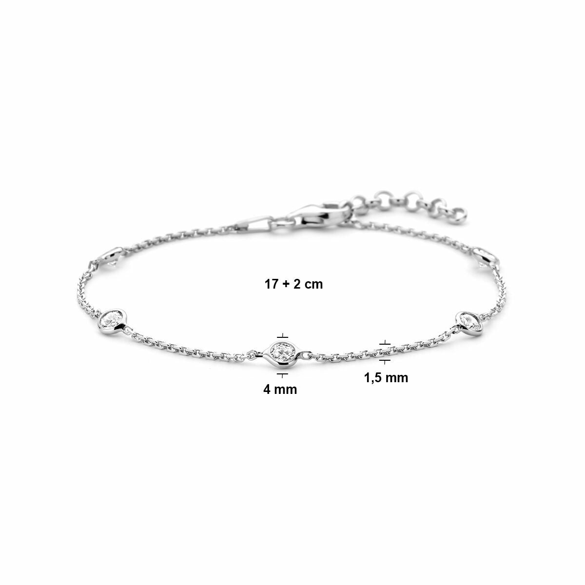 Pulsera de ancla de plata con circonitas – plata 925 rodiada
