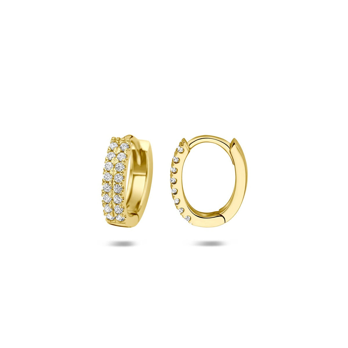 Aros de oro amarillo de 14k con circonitas