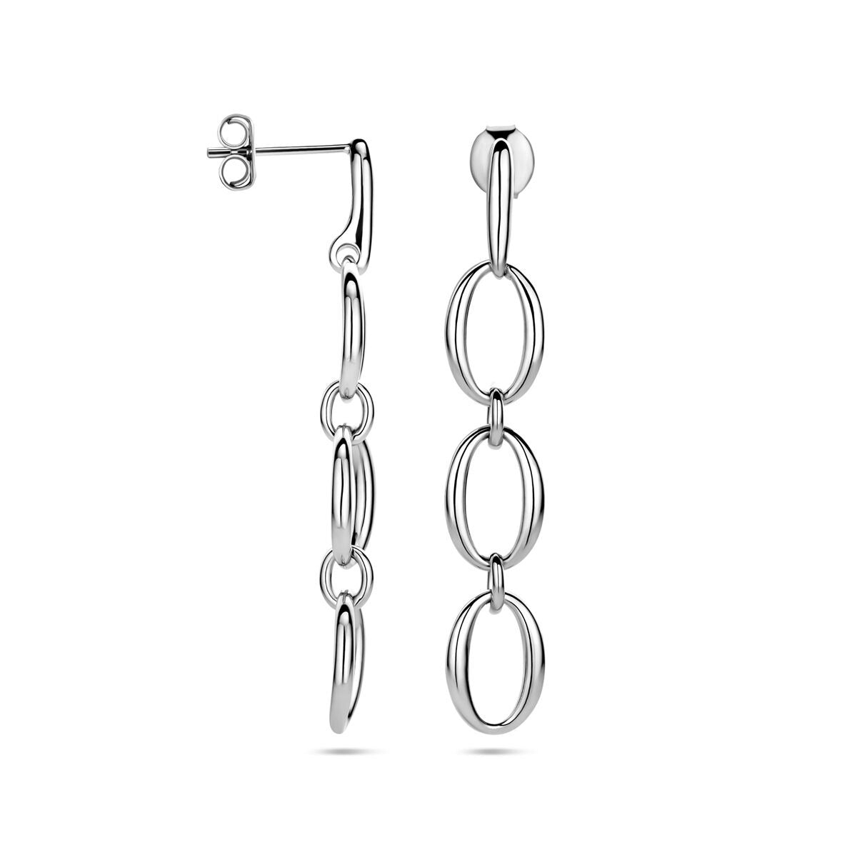 Pendientes de plata rodiada 45mm