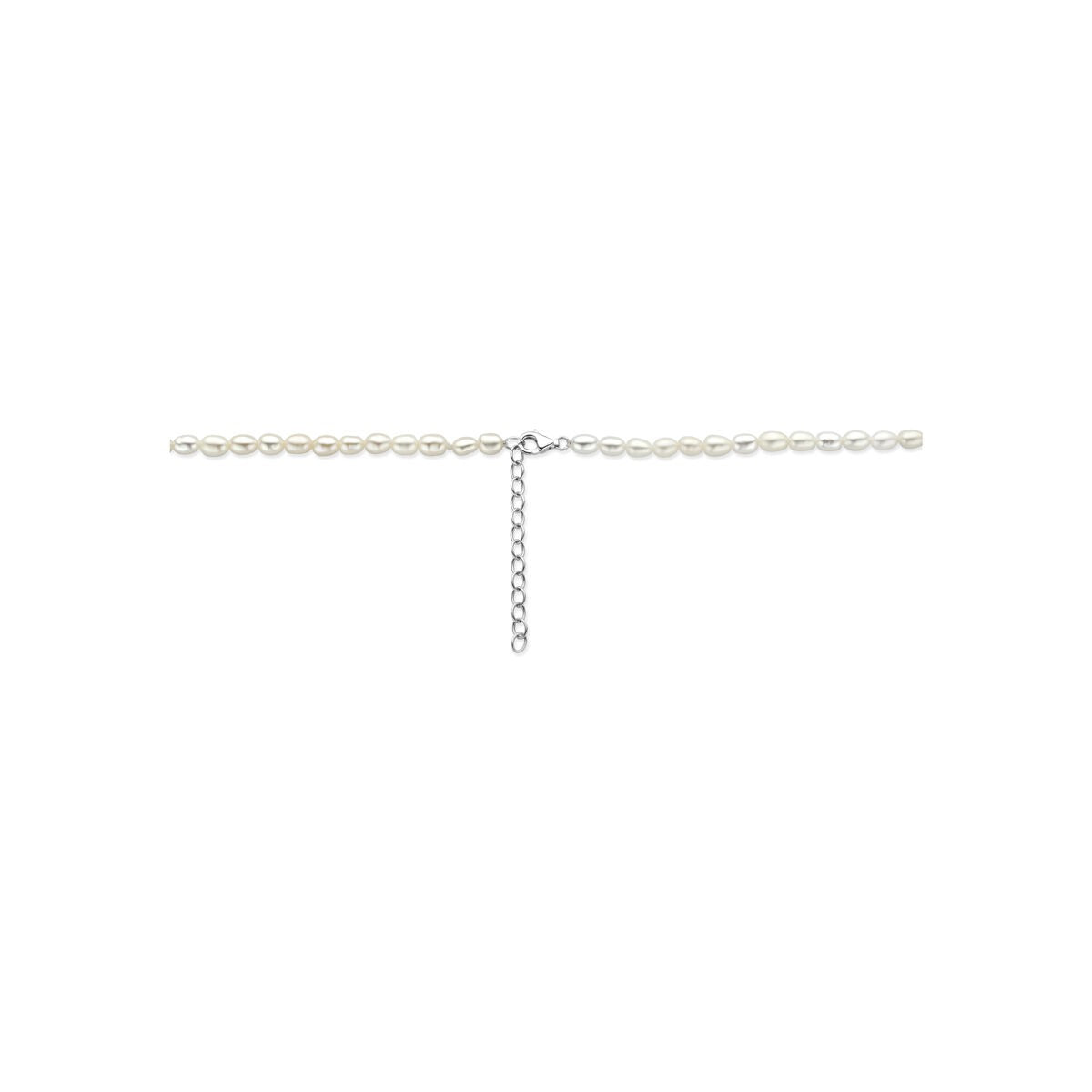 Collar de plata con perlas y longitud ajustable