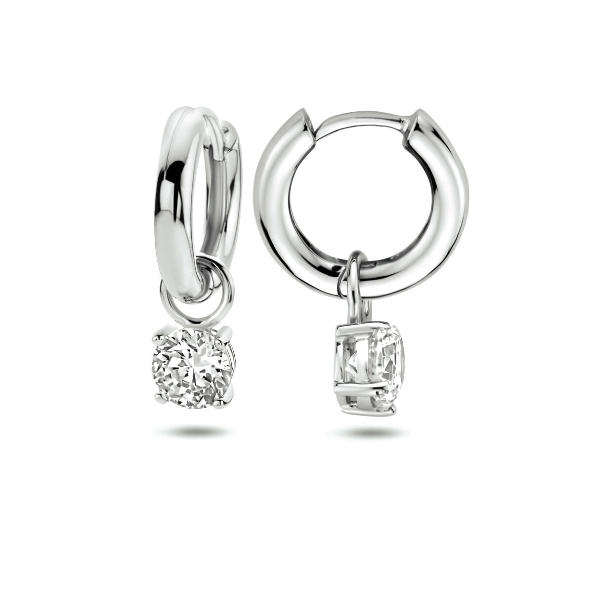 Aros de plata con colgante de circonita – plata 925 rodiada