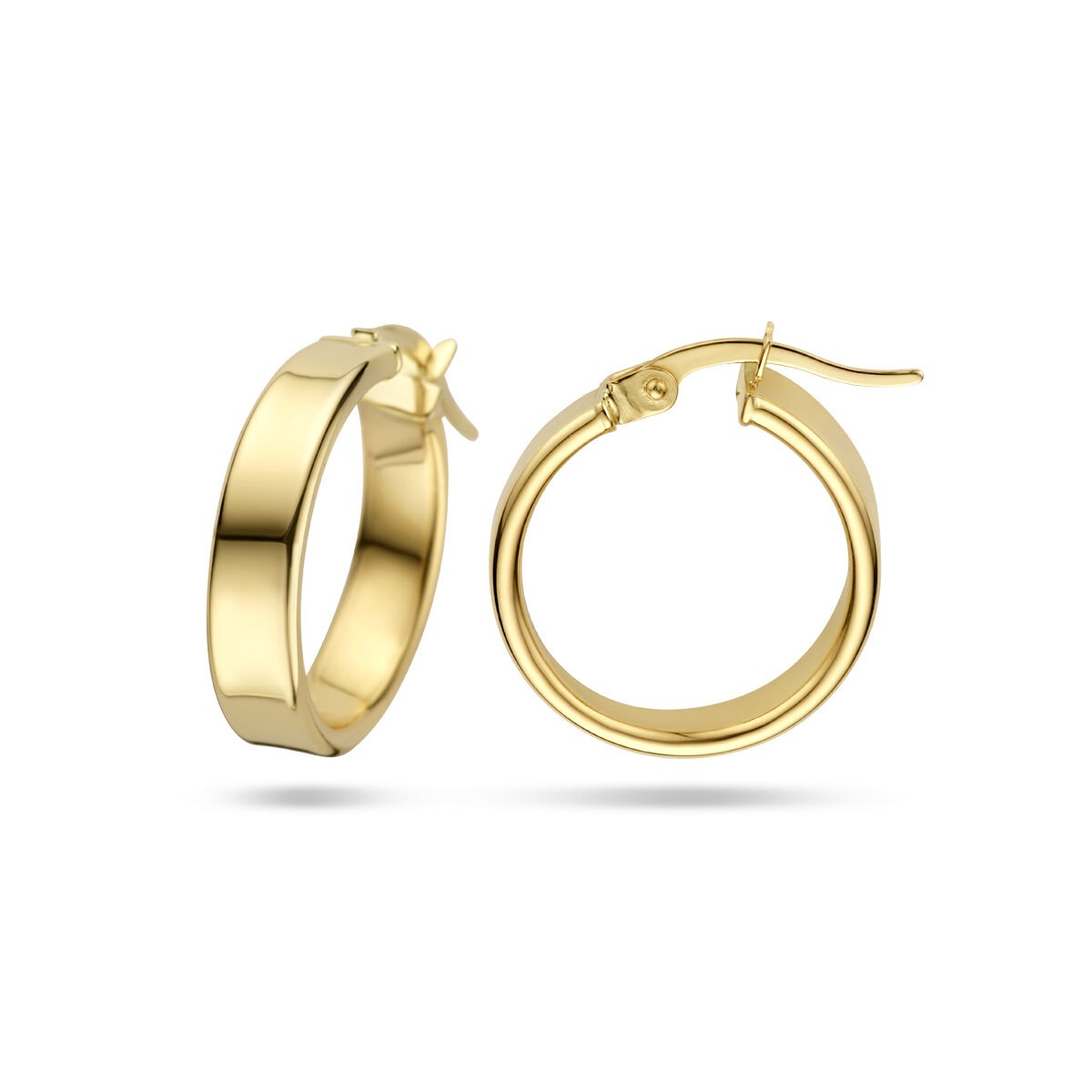 Aros de oro amarillo de 14k con 4 mm de grosor
