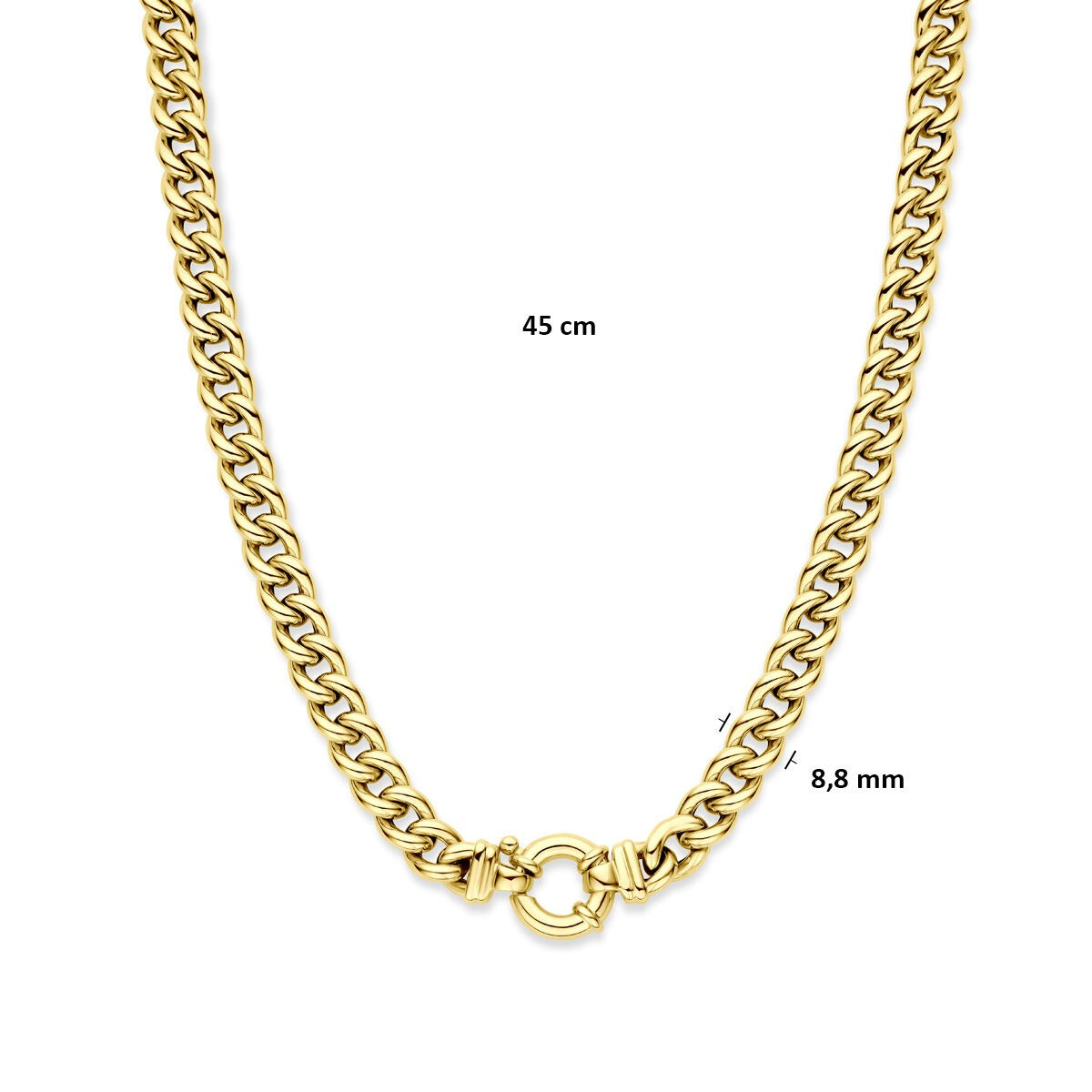Collar gourmette de oro – 14k, 9 mm