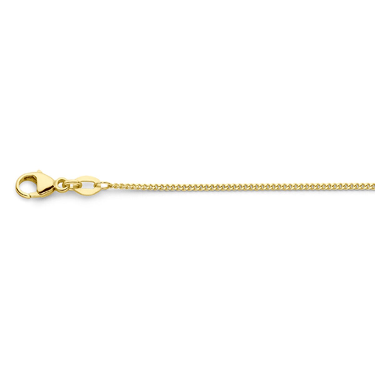 Collar de gourmette de 18 quilates, color dorado, de 45 cm de longitud.