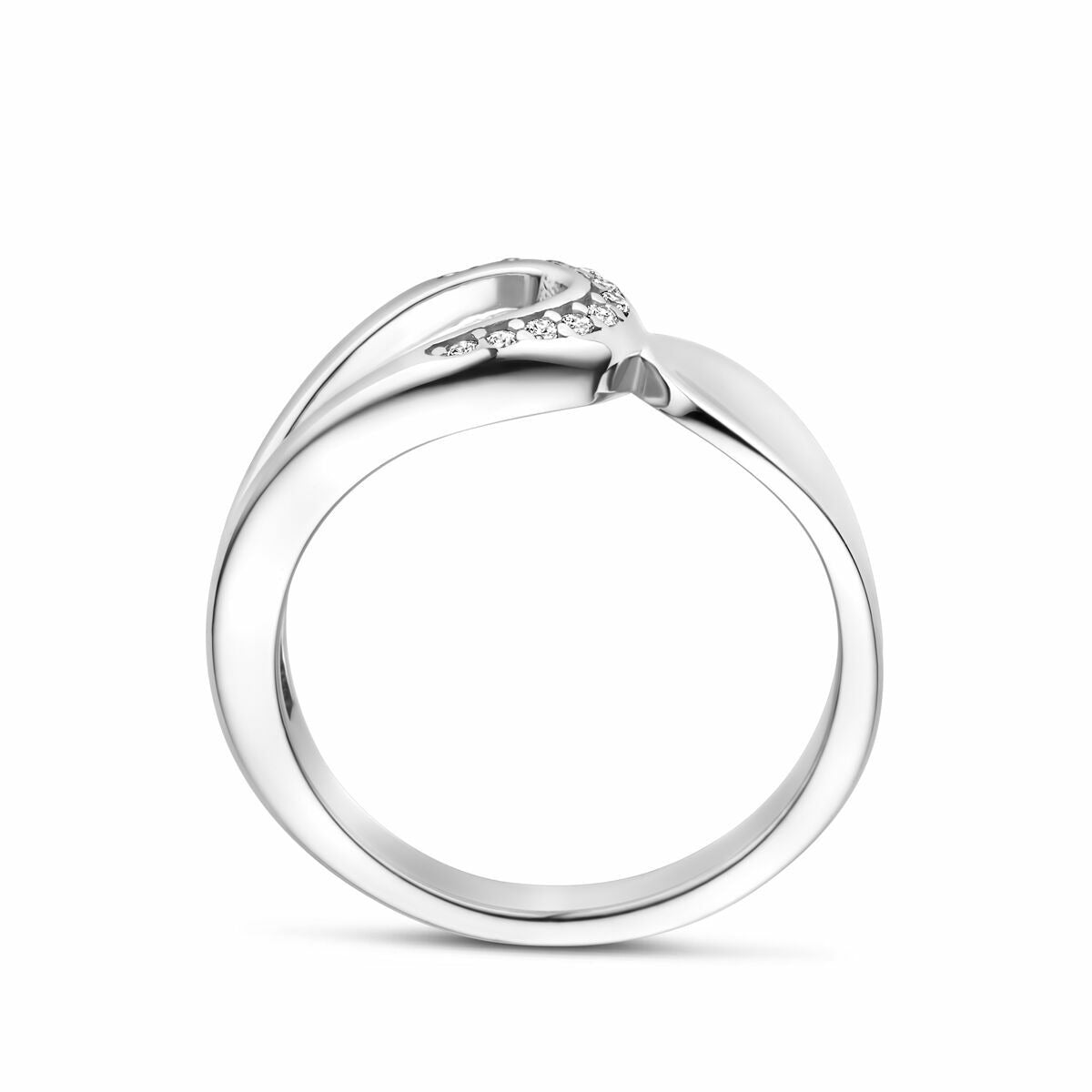 Anillo de mujer de plata con circonitas – plata 925 rodiada