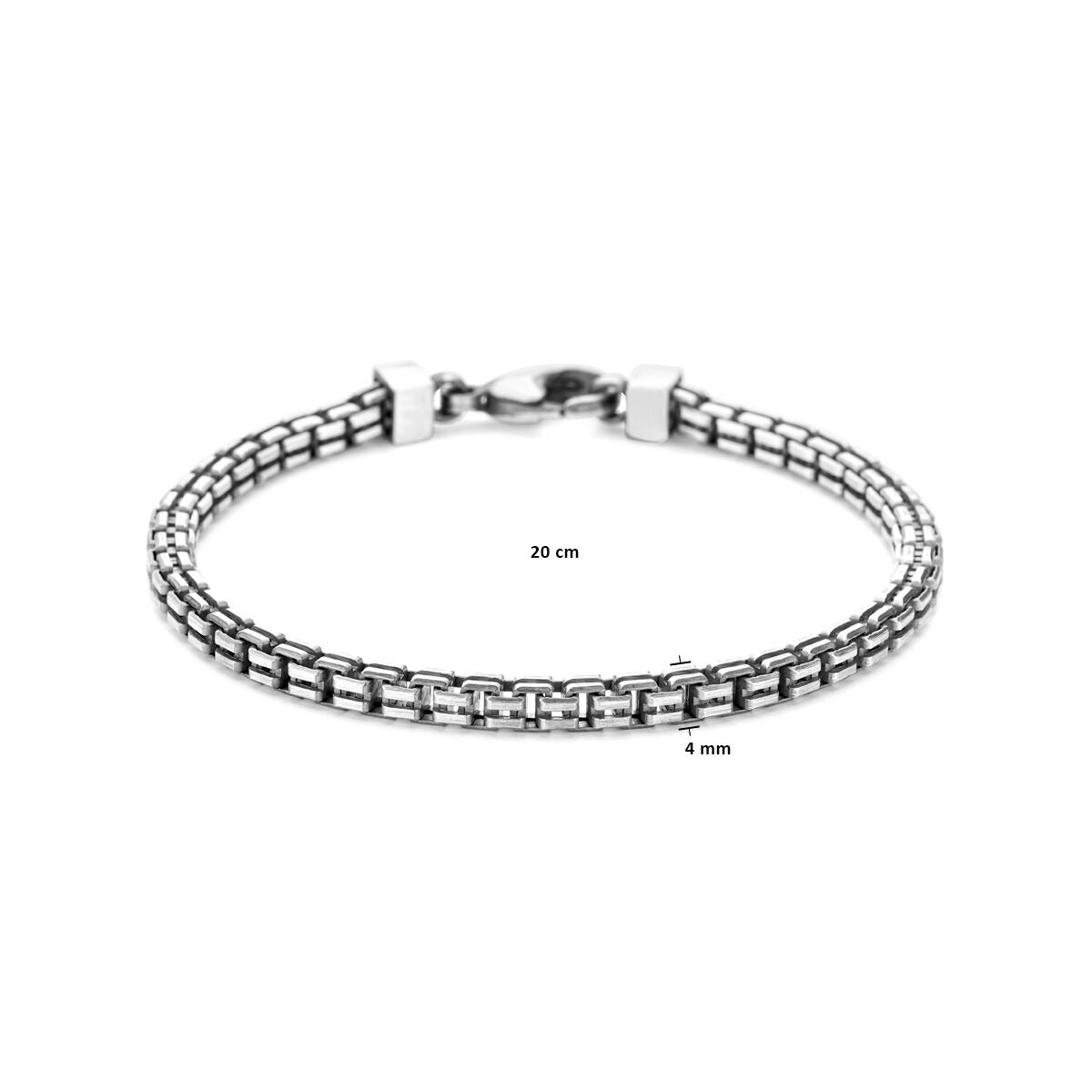 pulsera oxi mat 20 cm plata oxidada
