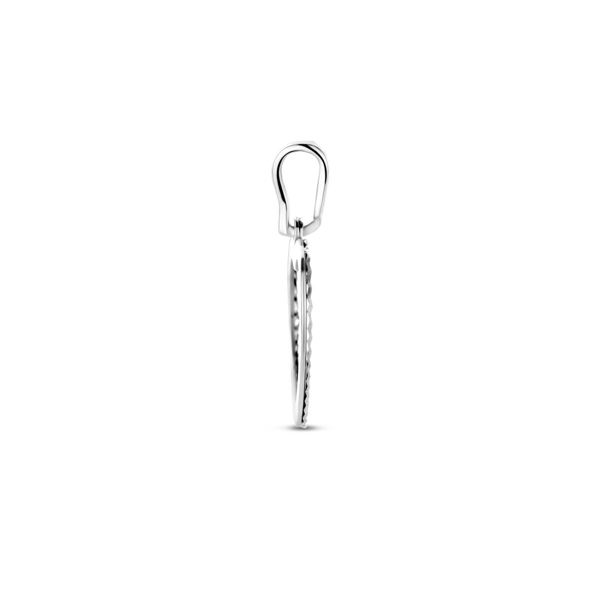 Colgante de mujer en plata – rodiado 925 plata, forma de corazón 18 mm