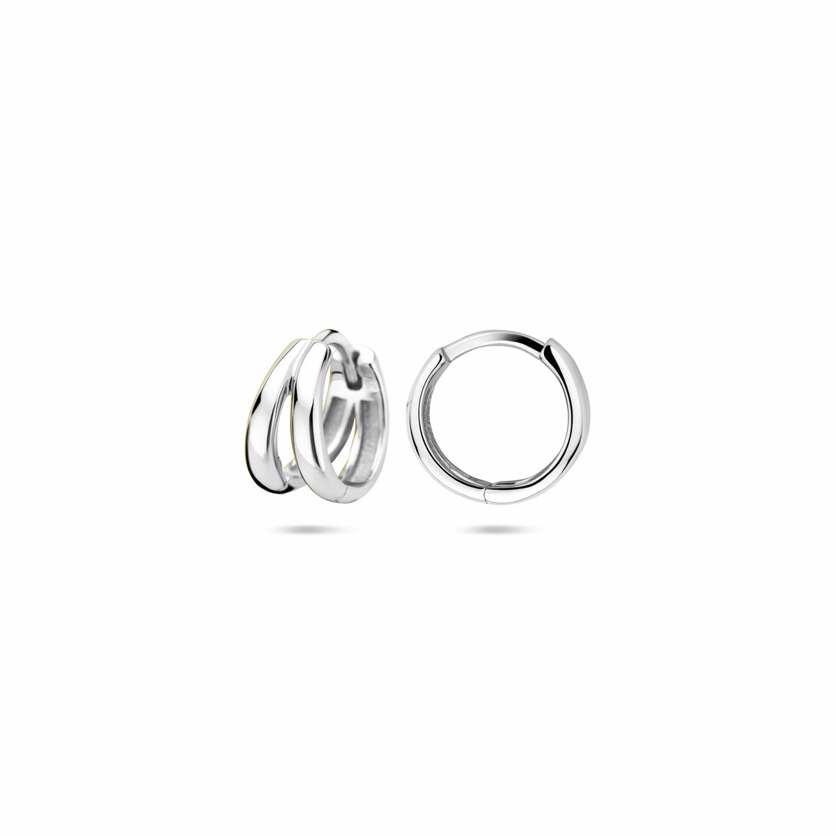 Aros de plata – rodiados en plata 925, 10 x 6 mm