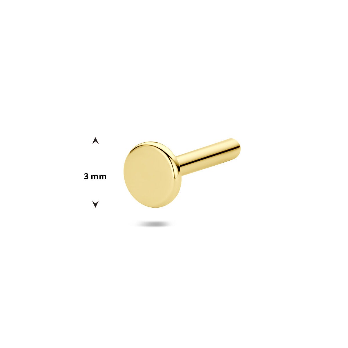 punto de repuesto de oro amarillo de 14k para piercings de fondo plano