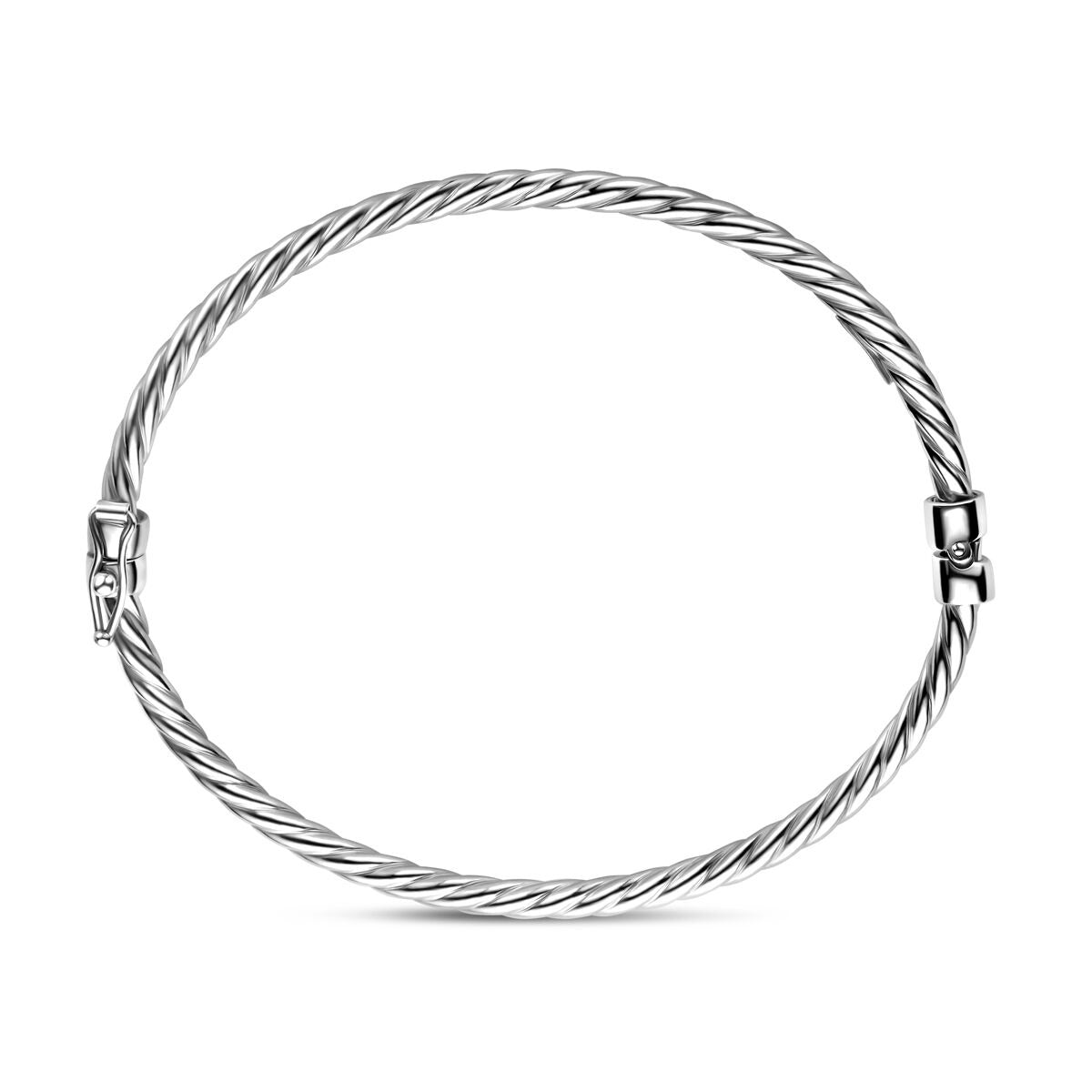 Pulsera bangle de plata trenzada – rodiada 925