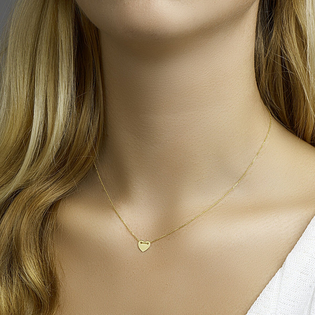 Geelgouden ketting met hartje in anker schakel – 14k