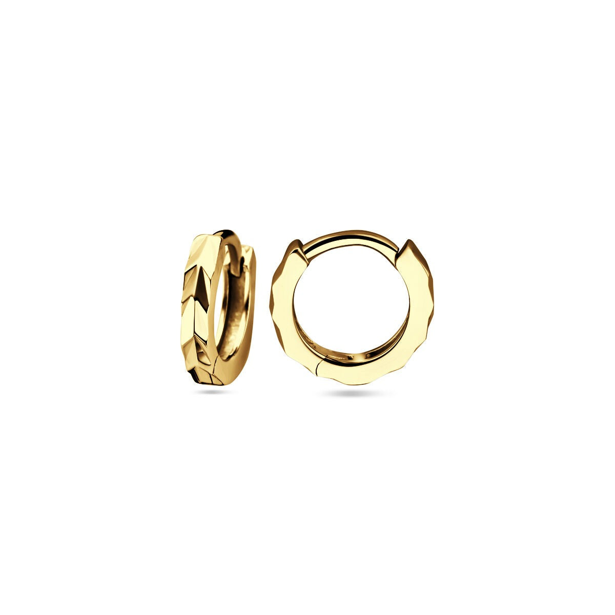 Aros chapados en oro de plata – 12 mm elegancia dorada