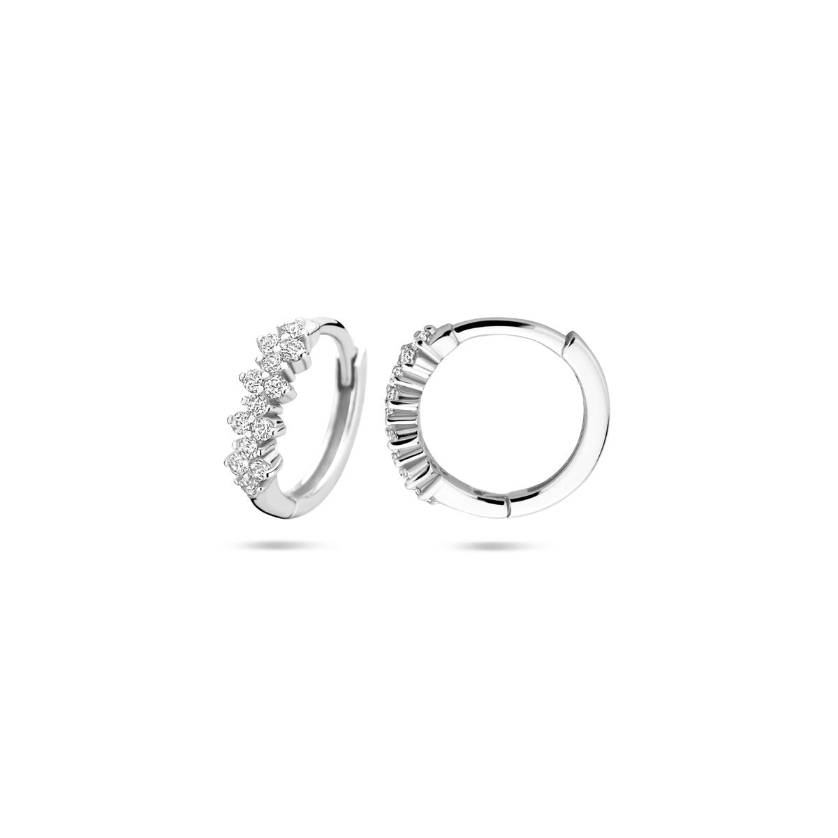 Aros de plata con circonitas - plata 925 rodiada