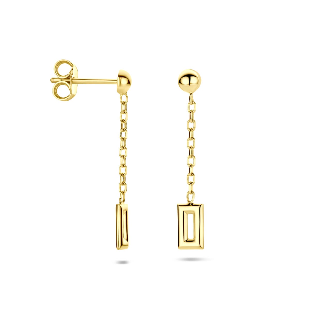 Pendientes de mujer de oro amarillo de 14k – 28 mm