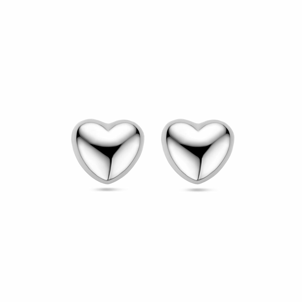 Pendientes de botón en forma de corazón – plata 925 rodiada