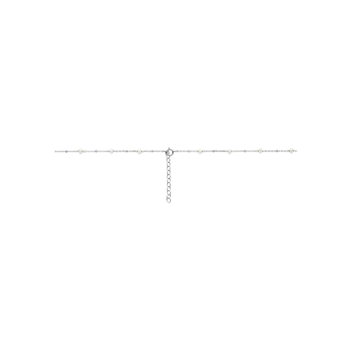 Collar de plata 925 rodiado con perlas