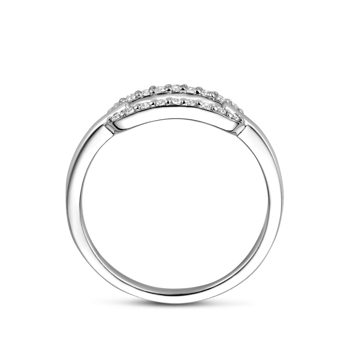 Anillo de mujer de plata con circonitas – rodiado