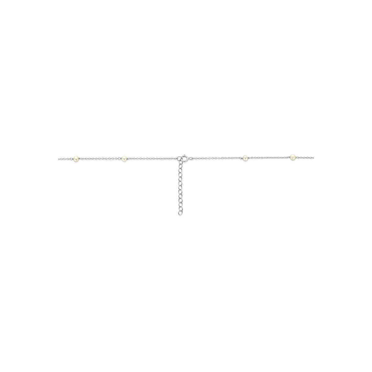 Collar de plata 925 rodiado con perlas