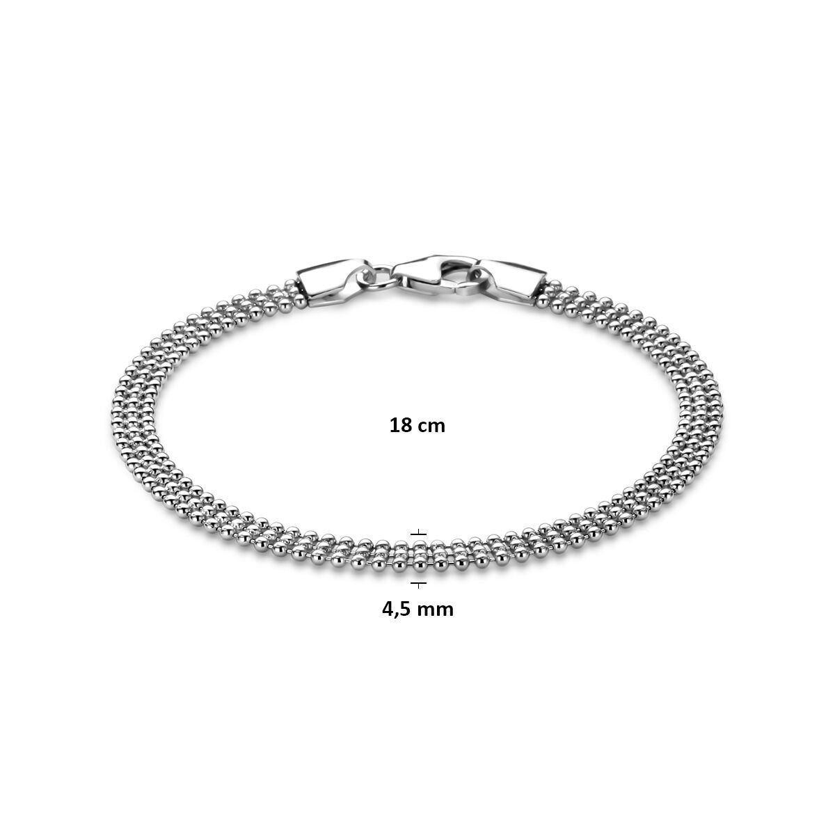 Pulsera de mujer de plata – Plata 925 rodiada 4,5 mm 18 cm
