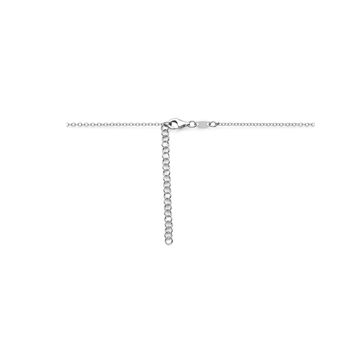 Collar de plata con corazones dobles – collar ancla rodiado