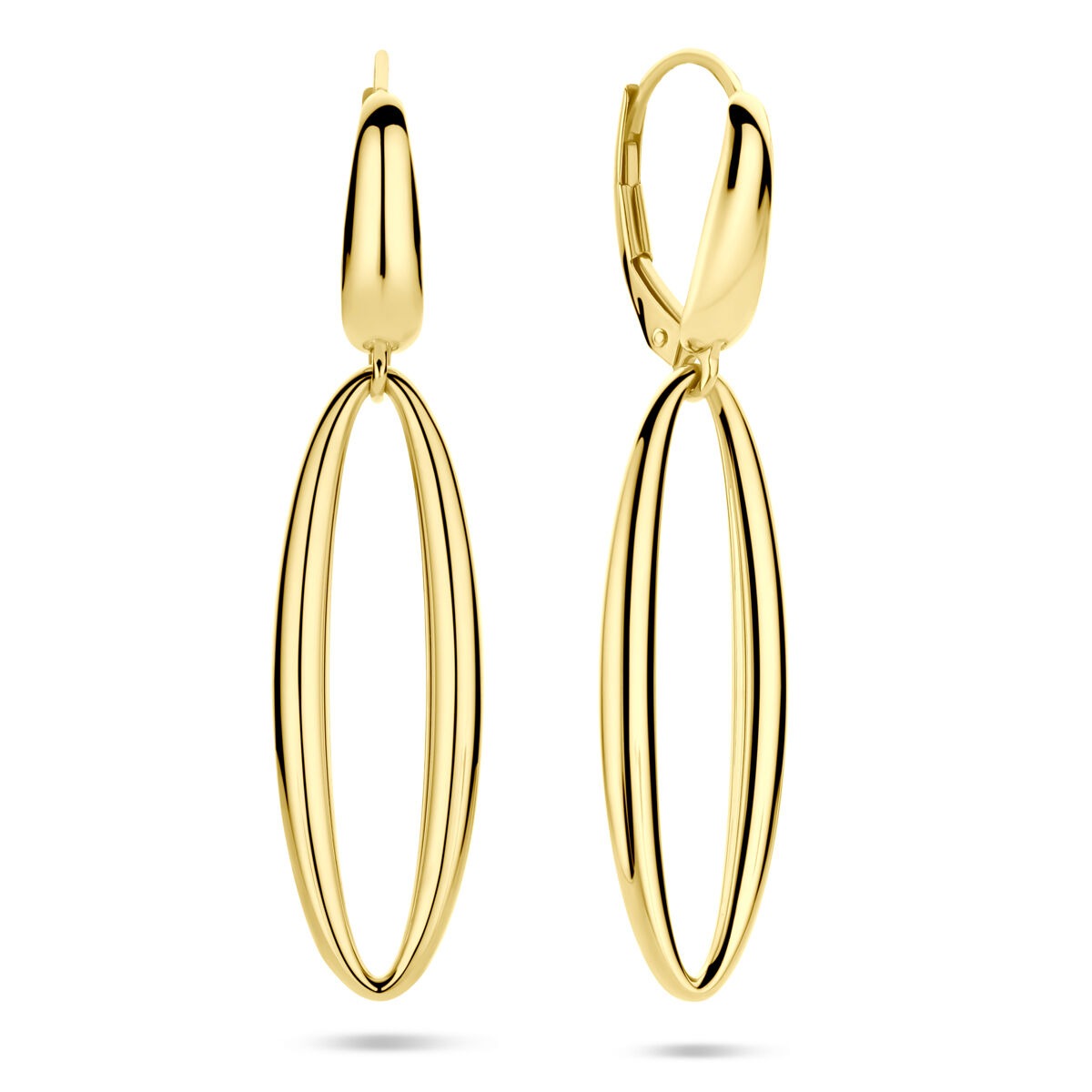 Pendientes de mujer – 14k oro amarillo 42 mm de largo