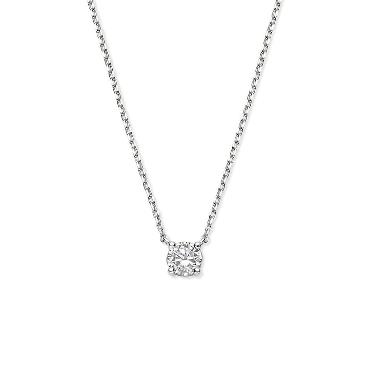 14k witgouden ketting met zirkonia – anker schakel