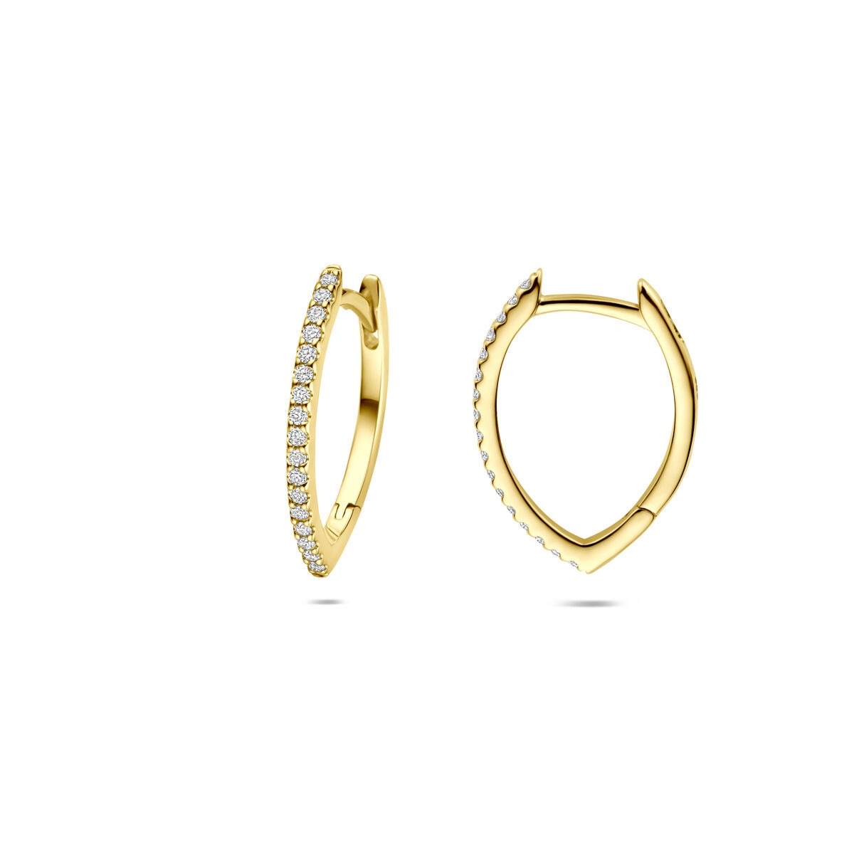 Aros de oro amarillo de 14k con diamante – 0.15ct (2x 0.075ct) h si 16,5 mm