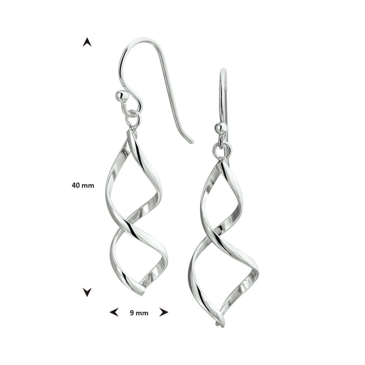 Zilveren oorhangers – gerhodineerd 925, 40 mm