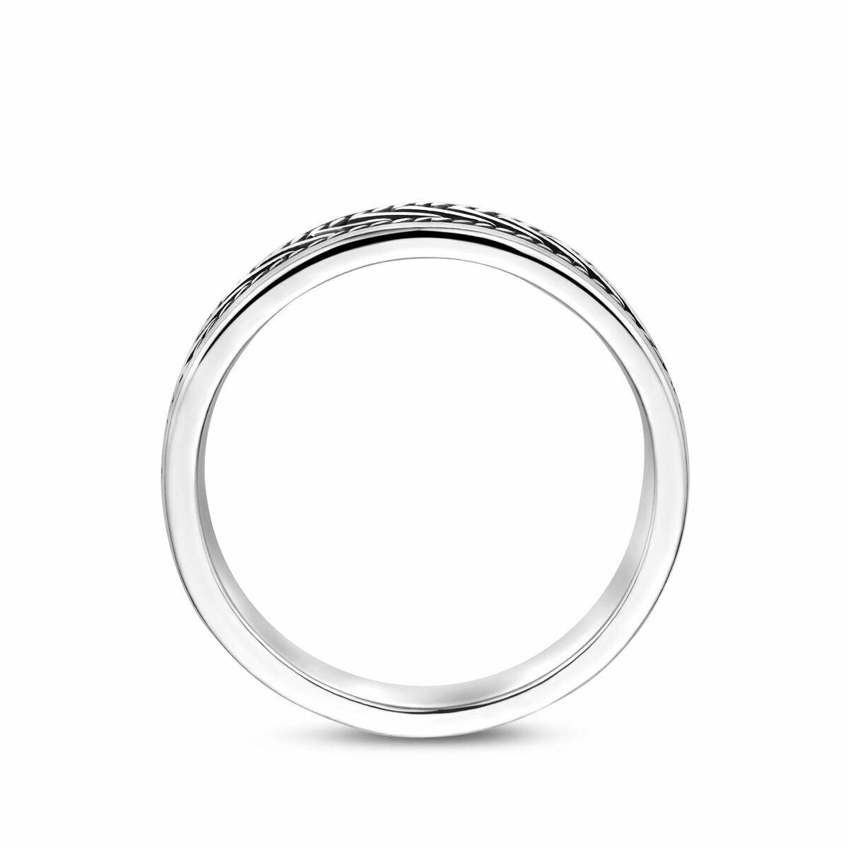 Anillo de hombre de plata oxidada – 10mm de ancho