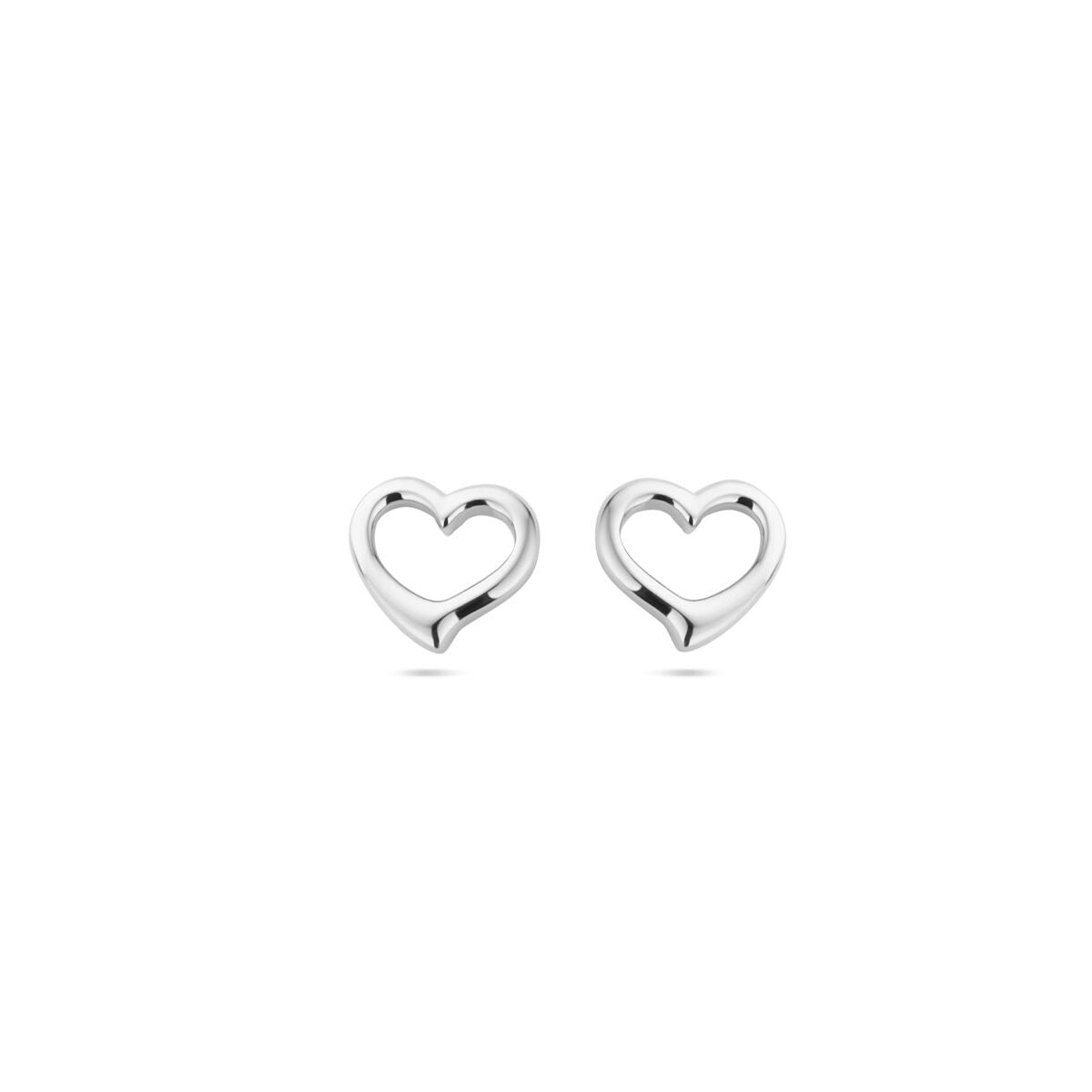 Pendientes de mujer de plata con corazón – rodiados 7.5 mm