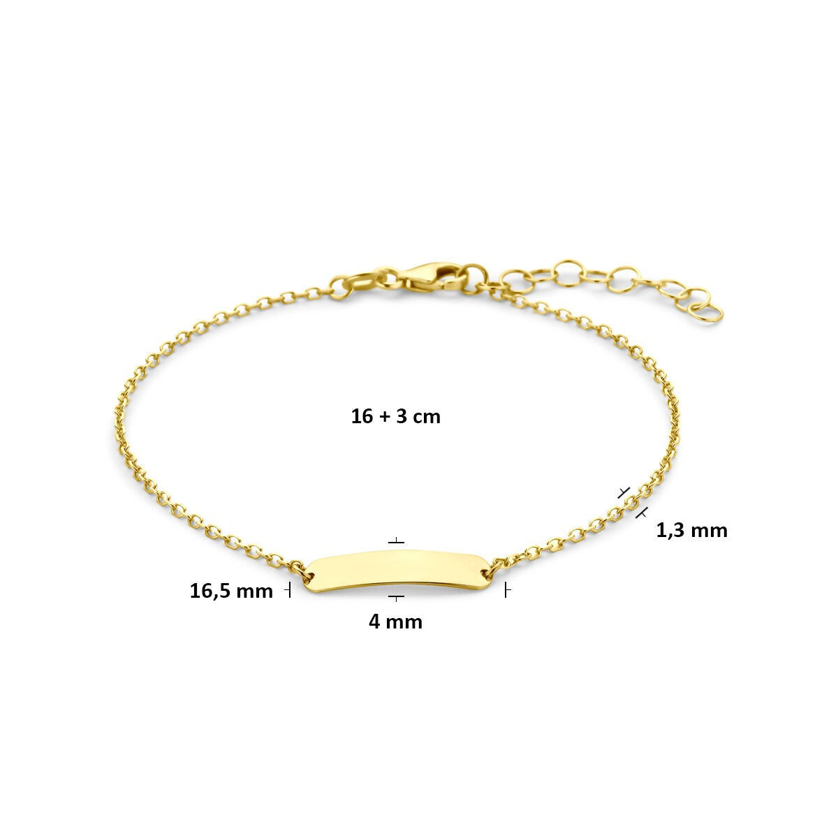 pulsera de oro amarillo grabada de 9k