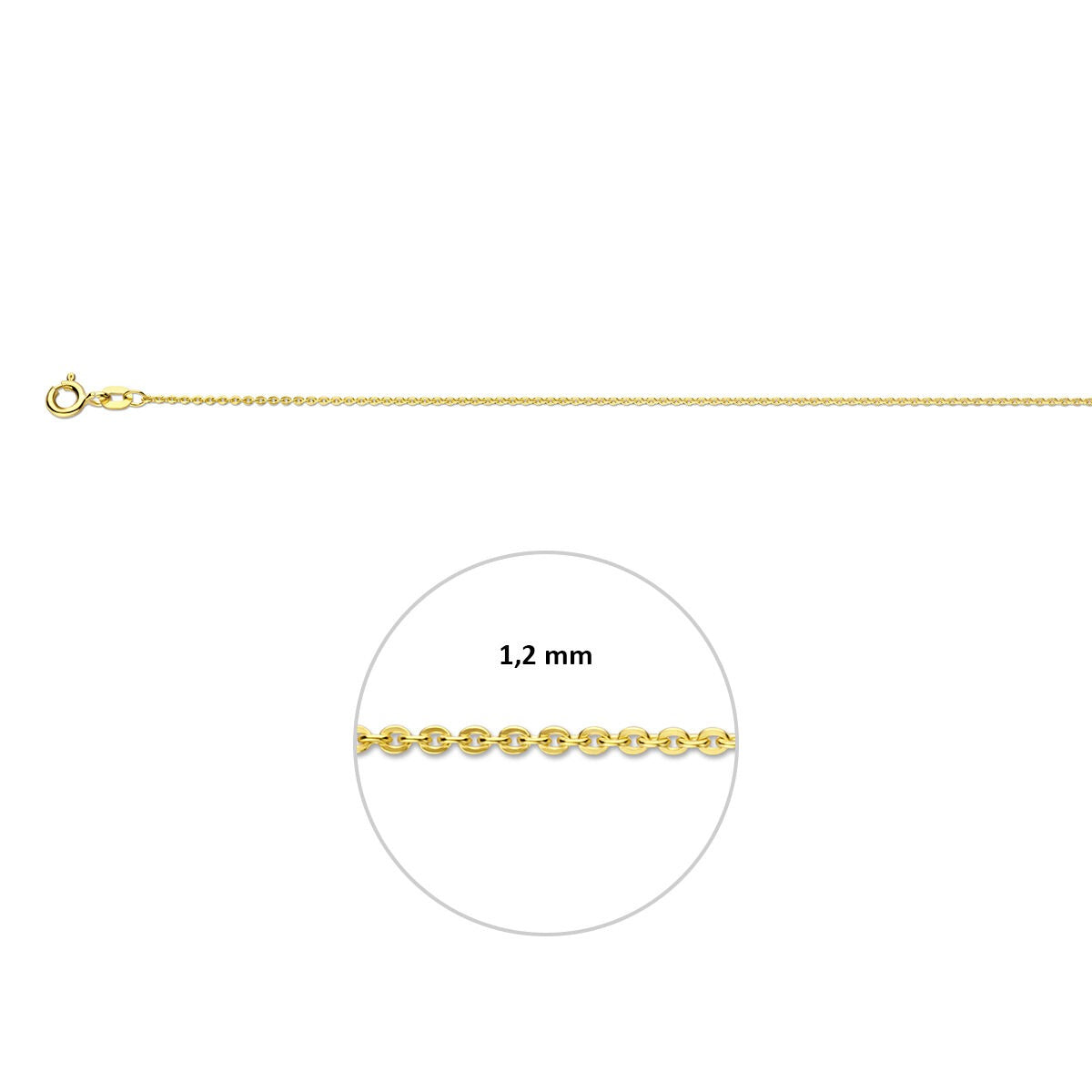 Collar de oro de 9k sin colgante ancla