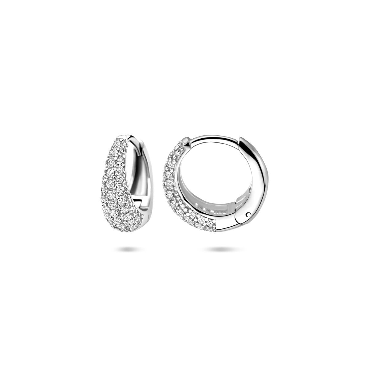 Aros de plata 925 rodiados con circonitas