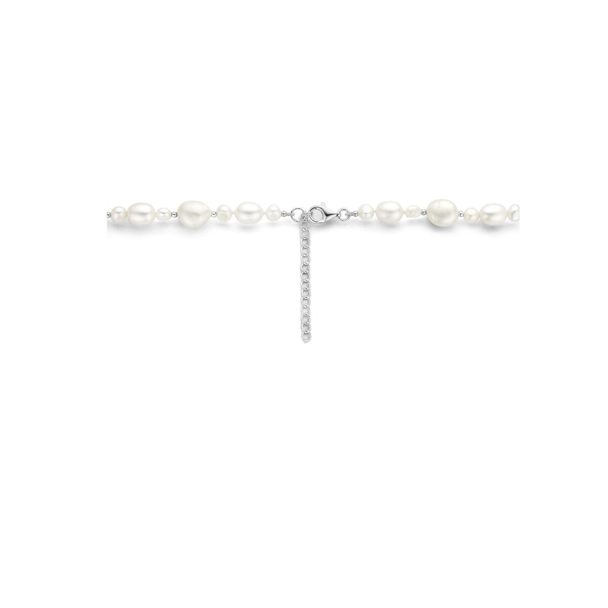 Collar de plata con perlas de agua dulce y cierre de langosta