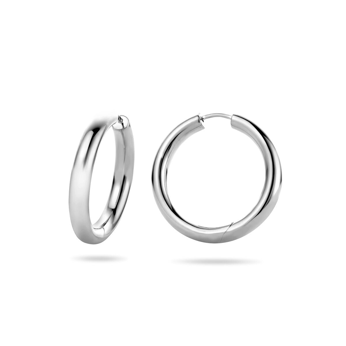 Aros de mujer de plata - rodiado 925 plata 28x4 mm